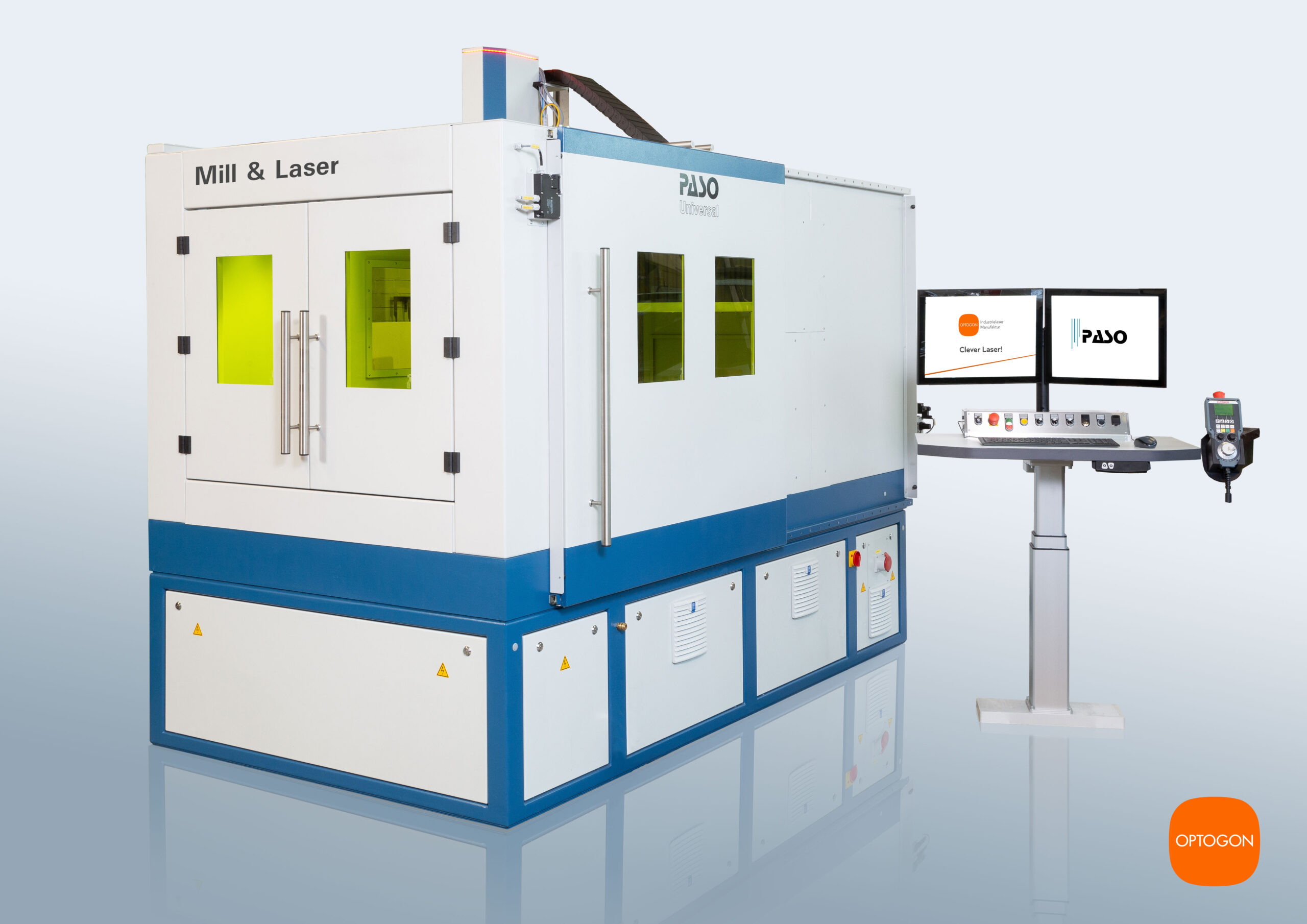 Das einzigartige Mill und Laser System - Kooperationsprojekt mit PASO. CNC Frässystem mit Laserintegration von OPTOGON.