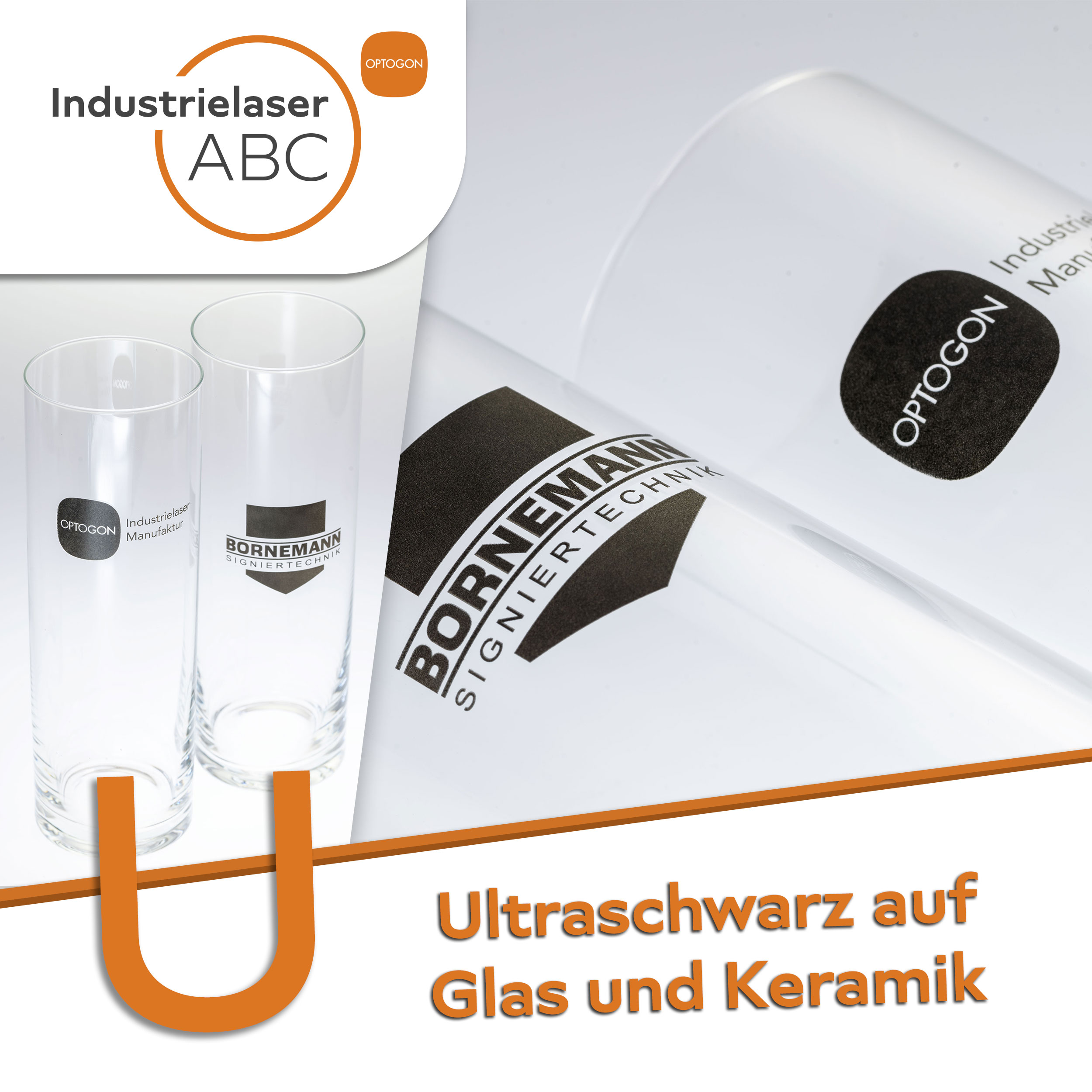 Industrielaser Ultraschwarz auf Glas und Keramik