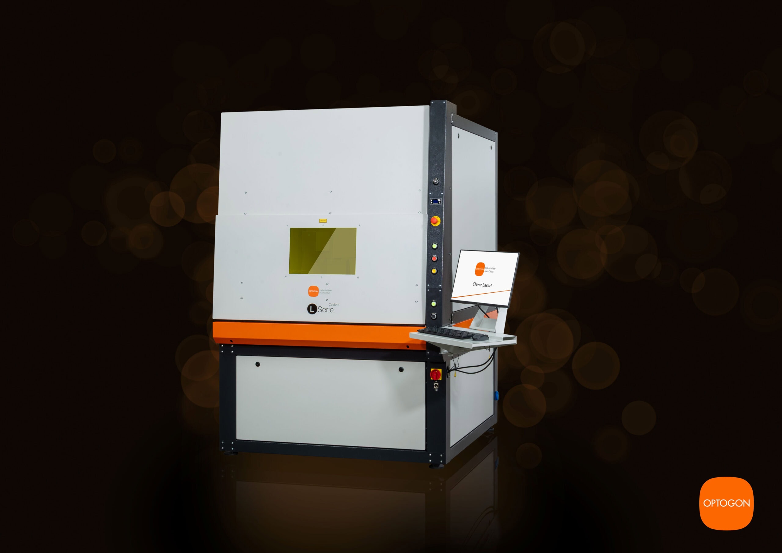 OPTOGON L-Serie FLEX modulares Industrielasersystem in Seitenansicht